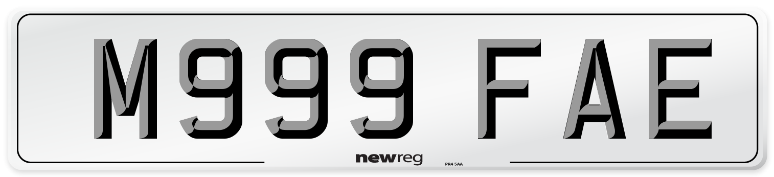 M999 FAE Number Plate from New Reg
